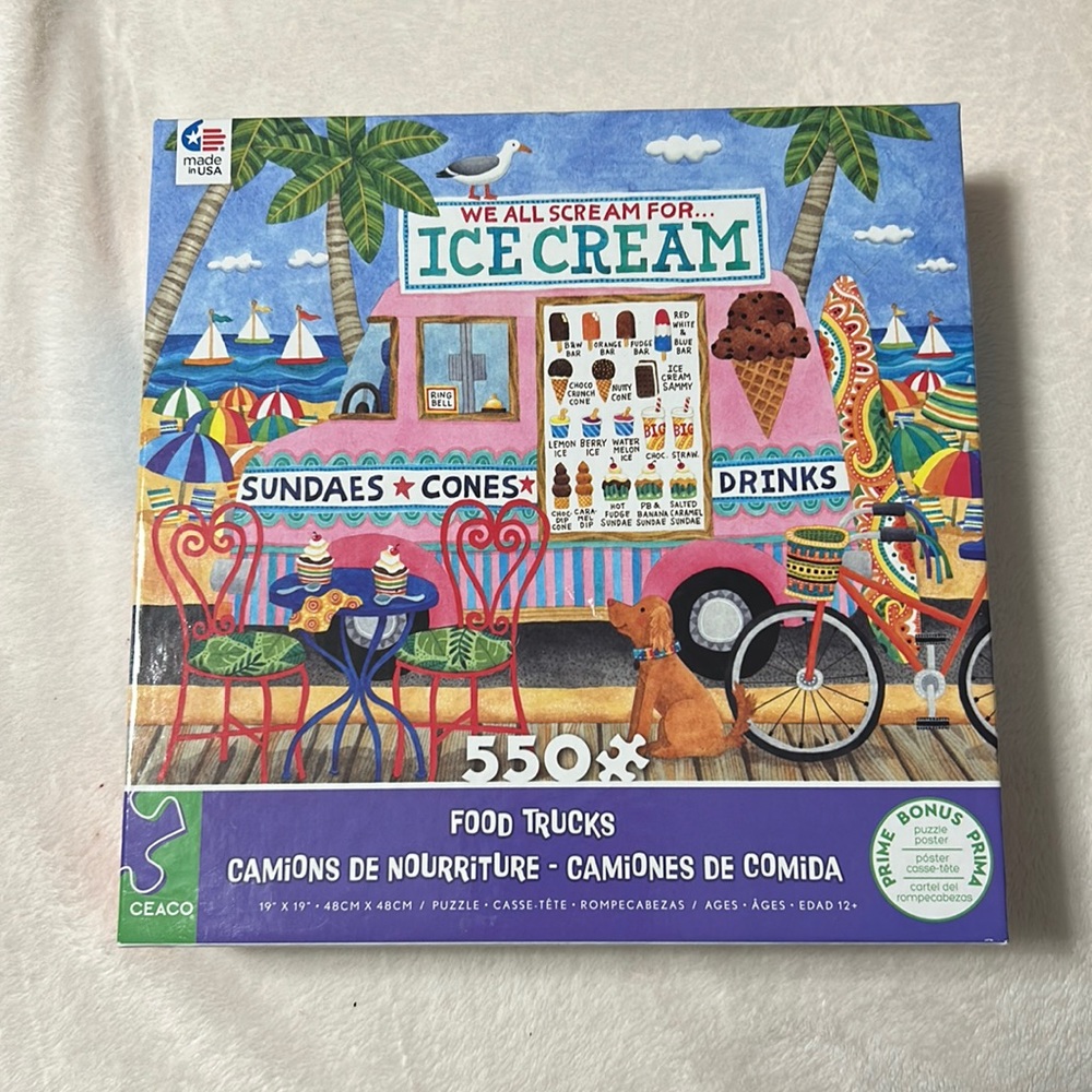 Like New 550 Piece Jigsaw Puzzle “Food Trucks-Ice Cream” by Ceaco